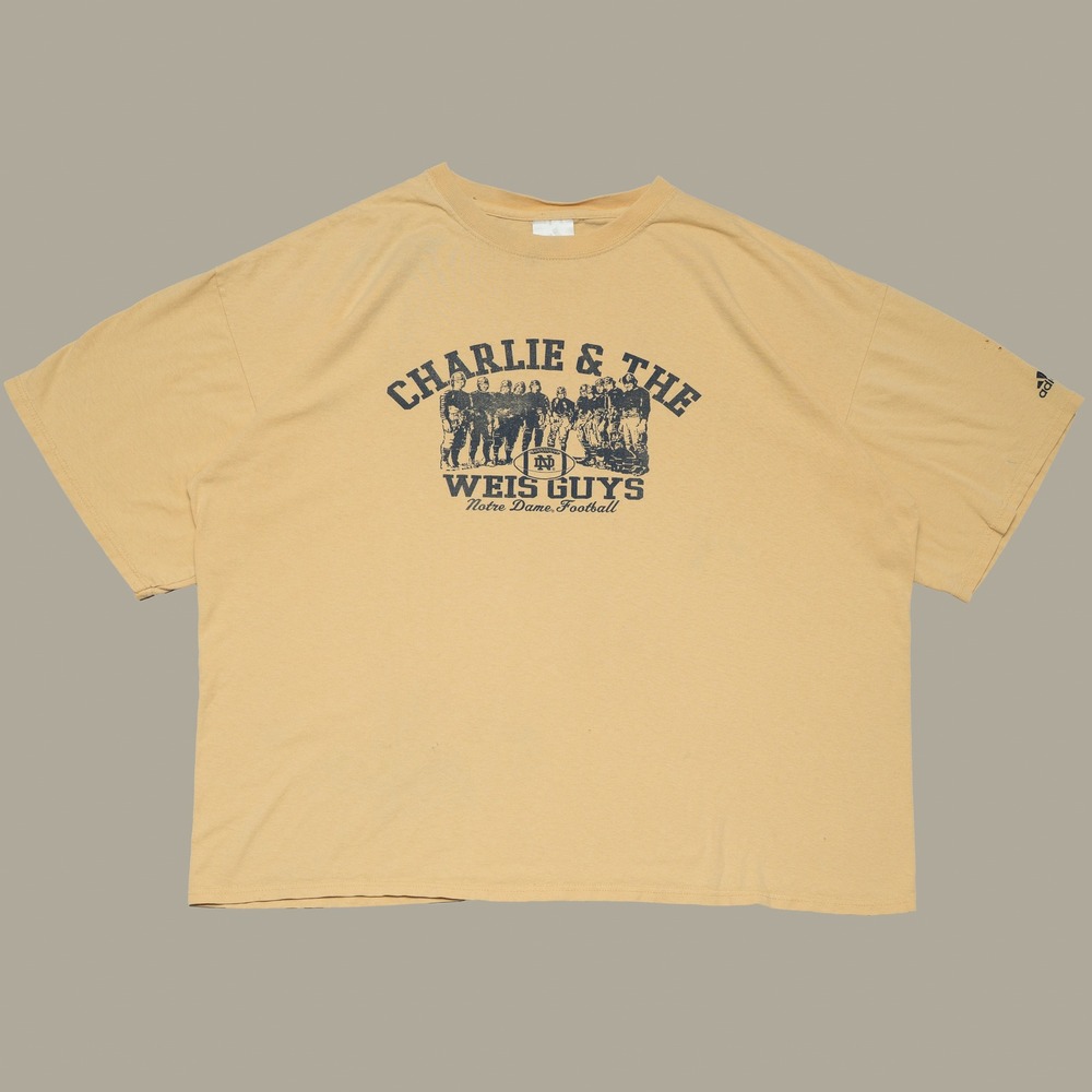 Vintage 2000s Y2k Charlie & Weis Guys Notre Dame Football Adidas T Shirt XXL